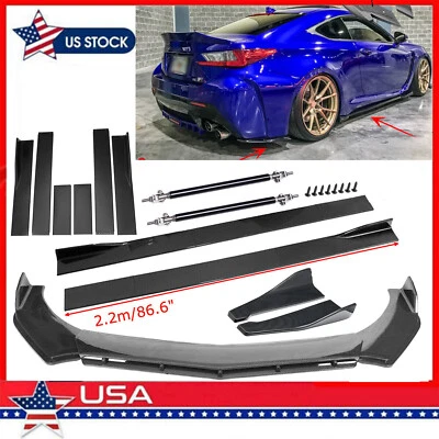Carbon Fiber Front Bumper Lip Side Skirt/ Strut Rods For Lexus RC F RC300 350 - Image 1 of 4