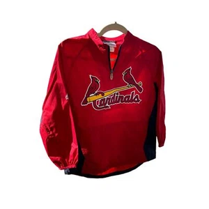 Majestic CARDINALS MLB Small youth authentic 1/4 zip pull over Red light coat  - Picture 1 of 6