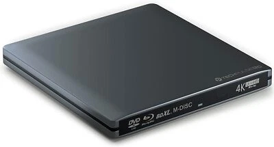 techpulse120 externes USB 3.1 UHD 4k 3D Laufwerk Bluray Brenner BD DVD CD Grau - Bild 1 von 4