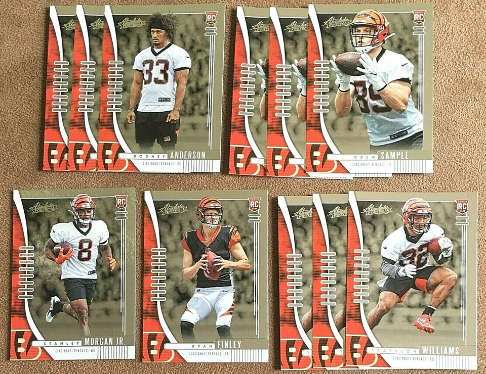 2019 Absolute Cincinnati Bengals Rookie Lot of 11 Ryan Finley Morgan Sample More - Image 1 of 1