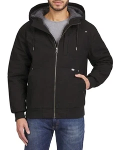 Lee Men's Sherpa Lined Jacket Workwear Bomber Hooded Durable Canvas Size Large - Picture 1 of 8