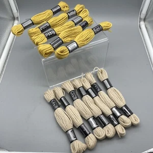 NEW Laine Tapisserie DMC Tapestry 100% Wool - 7 Ecru Skeins -& 5 Gold #7504 - Picture 1 of 5