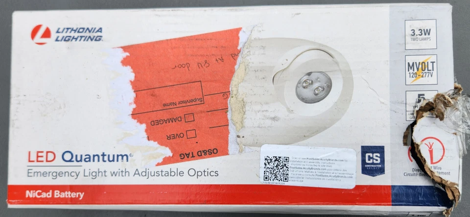 Lithonia Lighting ELM4L LED Emergency Sign 3.3 Watts White