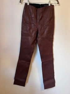 Rag & Bone Simone Lamm Lederhose Damen 4 Stretchig Neu mit Etikett Braun - Bild 1 von 11