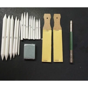 23Pcs Sandpaper Erasable Smudge Stick Sketch Tools Art Stump Pencil Set Beginner - Picture 1 of 6