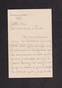 SIGNED Spanish nobility Marquesado de Amposta 1895 letter to M. Maria de Peralta - Picture 1 of 1