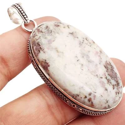 Edulite Edelstein Versilbert Handmade Anhänger Schmuck Geschenk 5.4cm P-14815 - Bild 1 von 3