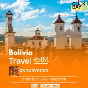 [eSIM] Bolivia Travel e-SIM haute vitesse 4G/5G 2 Go de données pendant 15 jours (données uniquement) - Photo 1 sur 7