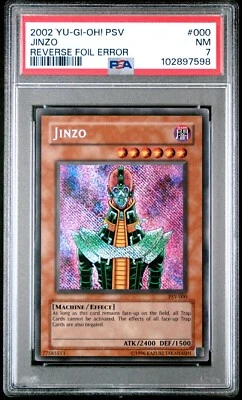 YUGIOH Jinzo PSV-000 2002 Pharaoh's Servant PSA 7 Reverse Foil Error Unlimited - Image 1 of 2
