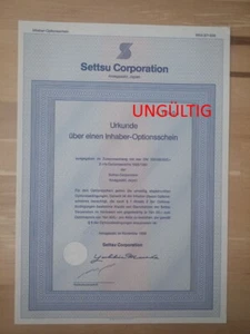Settsu Corporation Inhaber-Optionsschein 1986/91 1er Nonvaleurs - Bild 1 von 1