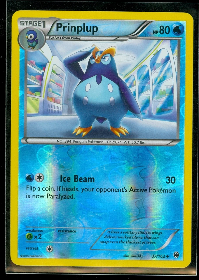 Pokemon PRINPLUP 37/162 - XY BREAKthrough - Rev Holo - MINT - Image 1 of 1