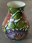 Erphila Black Forest : 1930’s Floral Art Pottery 6 1/4” Vase Handpainted Germany