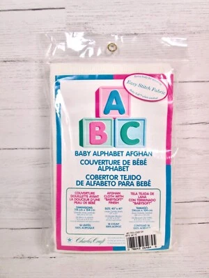 Charles Craft Baby Alphabet Afghan Cloth White 100% Acrylic 45" x 41" 18 Count - Image 1 of 3