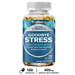 Goodbye Stress Capsules - with L-Theanine,Ashwagandha - Relieve Stress & Anxiety - Picture 1 of 9