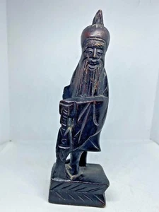 Tribal Chieftain Sheikh Vintage Figurine Men Wooden Hand Carved Statue Rare ART - Picture 1 of 10