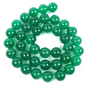 "Cuentas redondas de ágata ÓNIX verde de 10 mm 16" - Imagen 1 de 1