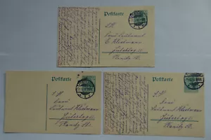 Drei Deutsches Reich 5 Pf Ganzsachen - Postkarte (.) von 1910, Mi P 90 I - Bild 1 von 13
