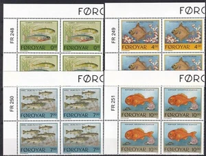 Faroe 1994 Yvert #250/53 block of 4 Fauna Marine Wildlife Fish MNH VF - Picture 1 of 1