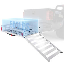 VEVOR Hitch Mount Cargo Carrier 50x29.5x8.7in 500lb Folding Ramp Fit 2" Receiver