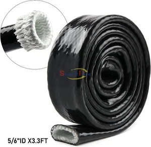 5/8"ID Black Silicone Insulation Heat Shield Sleeve 3.3Ft for 10AN Oil Fuel Line - Picture 1 of 9