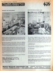1974 Werbung für PALMER RESEARCH LABORATORIES Ltd. Vintage Original Print Ad 744H - Bild 1 von 1