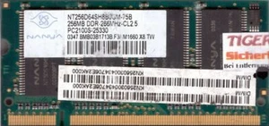 Nanya NT256D64SH8B0GM-75B PC-2100 256MB DDR1 266MHz SODIMM Arbeitsspeicher* lr04 - Bild 1 von 2