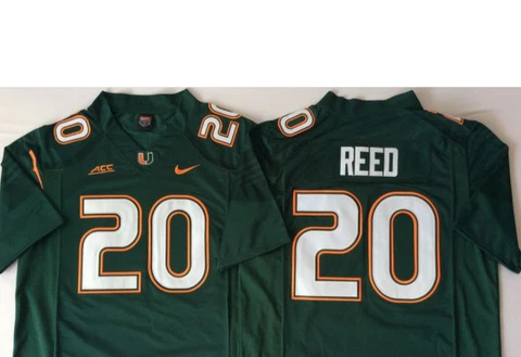 ED REED MIAMI HURRICANES COLLEGE #20 THROWBACK Sewn Jersey GREEN SZ 3XL NWT Cover