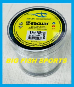 SEAGUAR INVIZX 100% Fluorocarbon Line 17lb/600yd 17VZ600 FREE USA SHIP! 17VZ600 - Picture 1 of 2