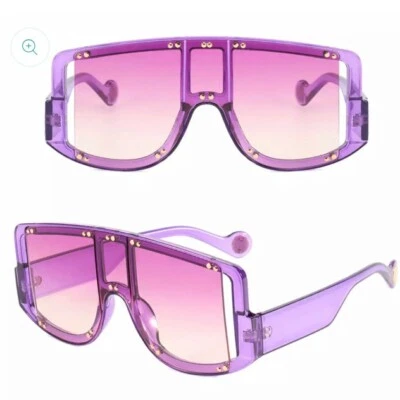 Oversized Shield Sunglasses Purple Lens Accents Fashion Sun Glasses Women Lentes - Изображение 1 из 2