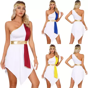 Damen Griechische Göttin Kostüm Karneval Performance Party Toga Kleid Partykleid - Bild 1 von 34