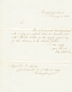 JAMES C. DOBBIN - MANUSCRIPT LETTER SIGNED 02/12/1856 - Picture 1 of 2
