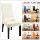Stretch Dining Chair Slip Covers Waterproof Fit Seat Covers PU Leather Removable