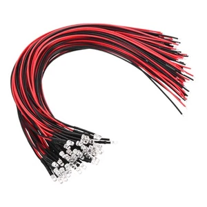 3mm LED Diode Light, 40 Pcs 4.5-6V DC, Pink Light - Imagen 1 de 5