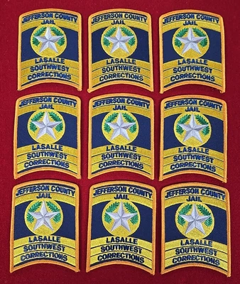 Lote de 9 parches de policía de Jefferson County Texas Police PARCHE DE POLICÍA CARCEL DOC policía Foto 1 de 2