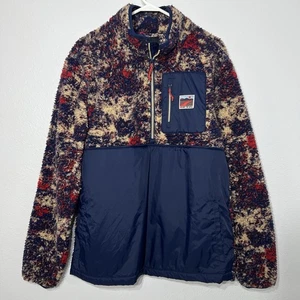 Vans Jacke Herren S Blau Outdoor Club 1/4 Zip Pullover Jacquard Sherpa Streetwear - Bild 1 von 10