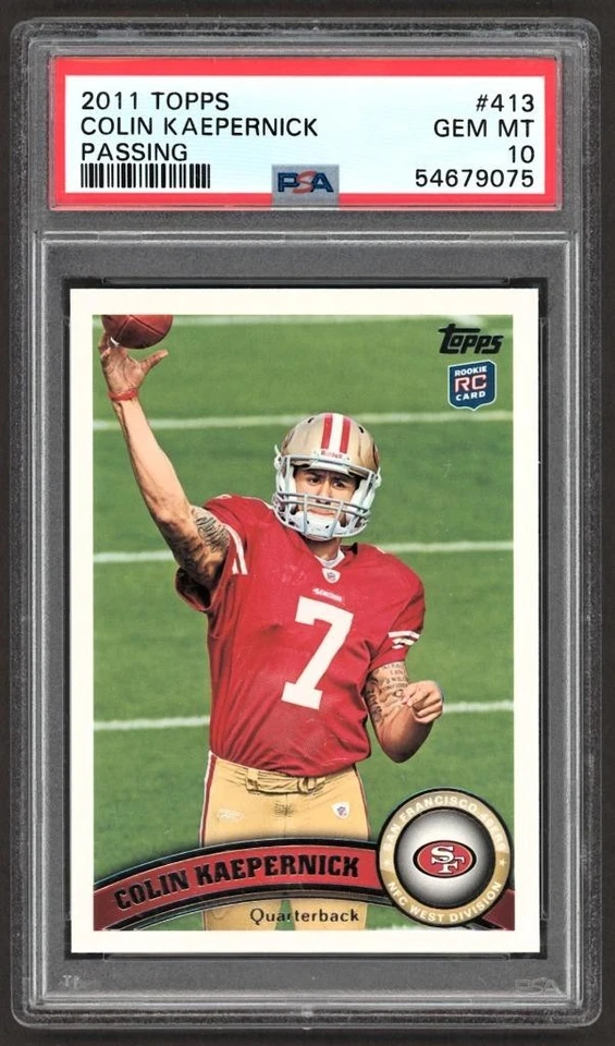 2011 Topps #413A Colin Kaepernick RC Rookie PSA 10 GEM MINT 49ERS - Image 1 of 2