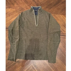 LL Bean Herren 100% Merinowolle 1/4 Zip Pullover Sweater Grün SM REG |Q1 - Bild 1 von 5
