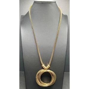 Collana Vintage Cerchio Oro Statement - Foto 1 di 5