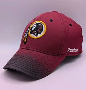 Vintage Washington Redskins Hat Cap Red Black Fitted Mens Large XL NFL Reebok - Picture 1 of 5