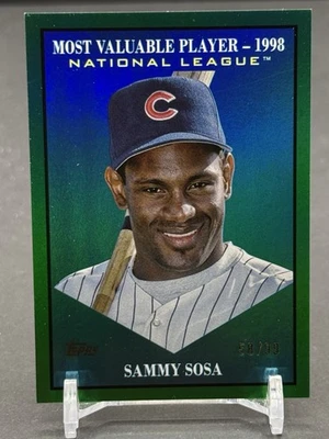 Actualización Topps 2025 Sammy Sosa Most Valuable #MV-25 lámina verde 58/99 Cubs Foto 1 de 2