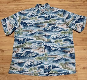 REYN SPOONER CLASSIC COTTON BLEND HAWAIIAN S/S BUTTON FRONT CASUAL SHIRT XL EUC - Picture 1 of 6
