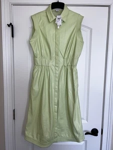 House of Harlow 1960 Women’s Faux Leather Buttoned Sleeveless Dress Green Size M - Picture 1 of 10