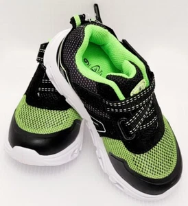 Sneakers Athletic Works Light Up nere/lime bambino ragazzo taglia 9 nuove con etichetta - Foto 1 di 11