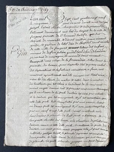 Acte Notarié Devis Charpentier Fougères 35 - 1789 XVIII Bretagne - Picture 1 of 4