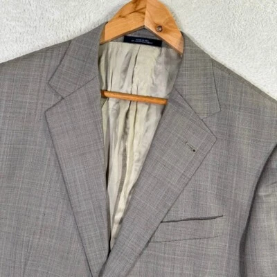 Abrigo Blazer Deportivo Joseph Abboud Para Hombres 42L Gris Glen Check Lana Informal Adulto Flexible Foto 1 de 4