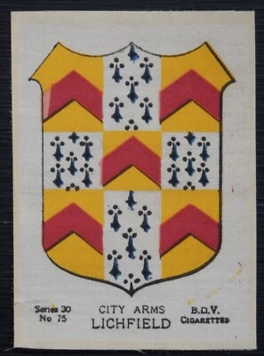 Scarce LICHFIELD Town and CITY ARMS issued by B.D.V. in 1918 SILK - Image 1 of 2