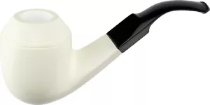 Bloc Écume de Mer Pipe Large Bent Lisse / Acrylique - Embout / Cas de Maß / 9 MM - Picture 1 of 2
