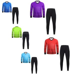 Boys Set Team Jersey Goalkeeper Outfits Moisture-wicking Uniform Protective - Picture 1 of 51