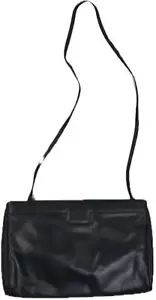 Ann Klien Women's Navy Leather Shoulder Strap Purse Bag Vintage - Picture 1 of 8