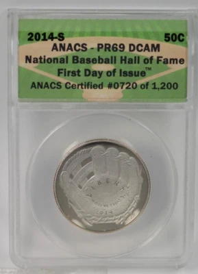 2014-S Baseball HOF Proof Half Dollar - ANACS PF69DCAM - Image 1 of 4